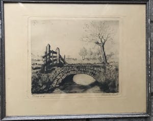 Suze de Lint - Landschap met bruggetje en hek kopen? Bied vanaf 15!