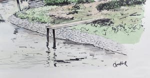 Bob Brobbel - Havengezicht Zierikzee - Litho / Aquarel kopen? Bied vanaf 1!