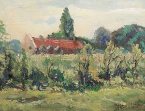 Job Frese - Olieverf op paneel, Landschap - Ingelijst kopen? Bied vanaf 70!