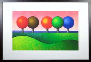 Noni Plomp - Piëzografie, Bomen - Ingelijst verkocht voor € 50!