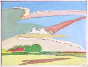 Paul Overhaus - Olieverf op doek, Landschap - Ingelijst verkocht voor € 1!