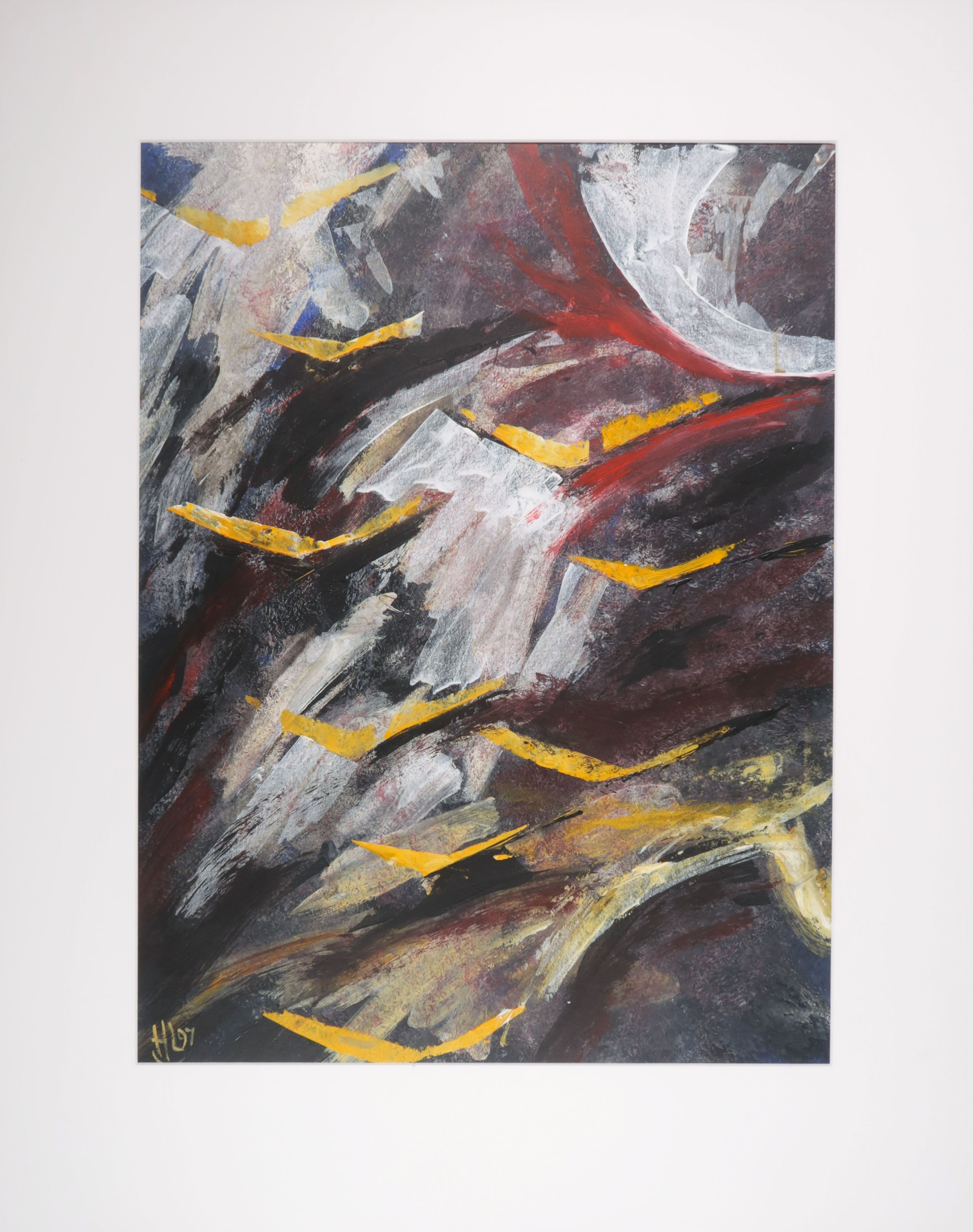 Niet of onleesbaar gesigneerd - Acryl op papier, Vogels kopen? Bied vanaf 1!