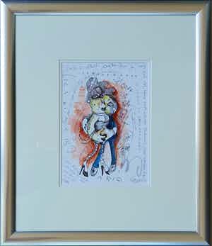 Guy Olivier - Zondagmiddag (gemengde techniek, origineel werk) verkocht voor € 265!