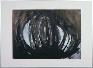 Cor Knops - Acryl op papier, Ekuta- de dans nr. 5 - Ingelijst verkocht voor € 35!