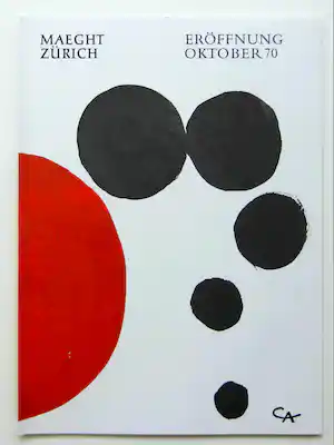 Alexander Calder - Catalogus ‘Eröffnung’, Maeght Zurich – met originele kleurenlitho verkauft für € 70!
