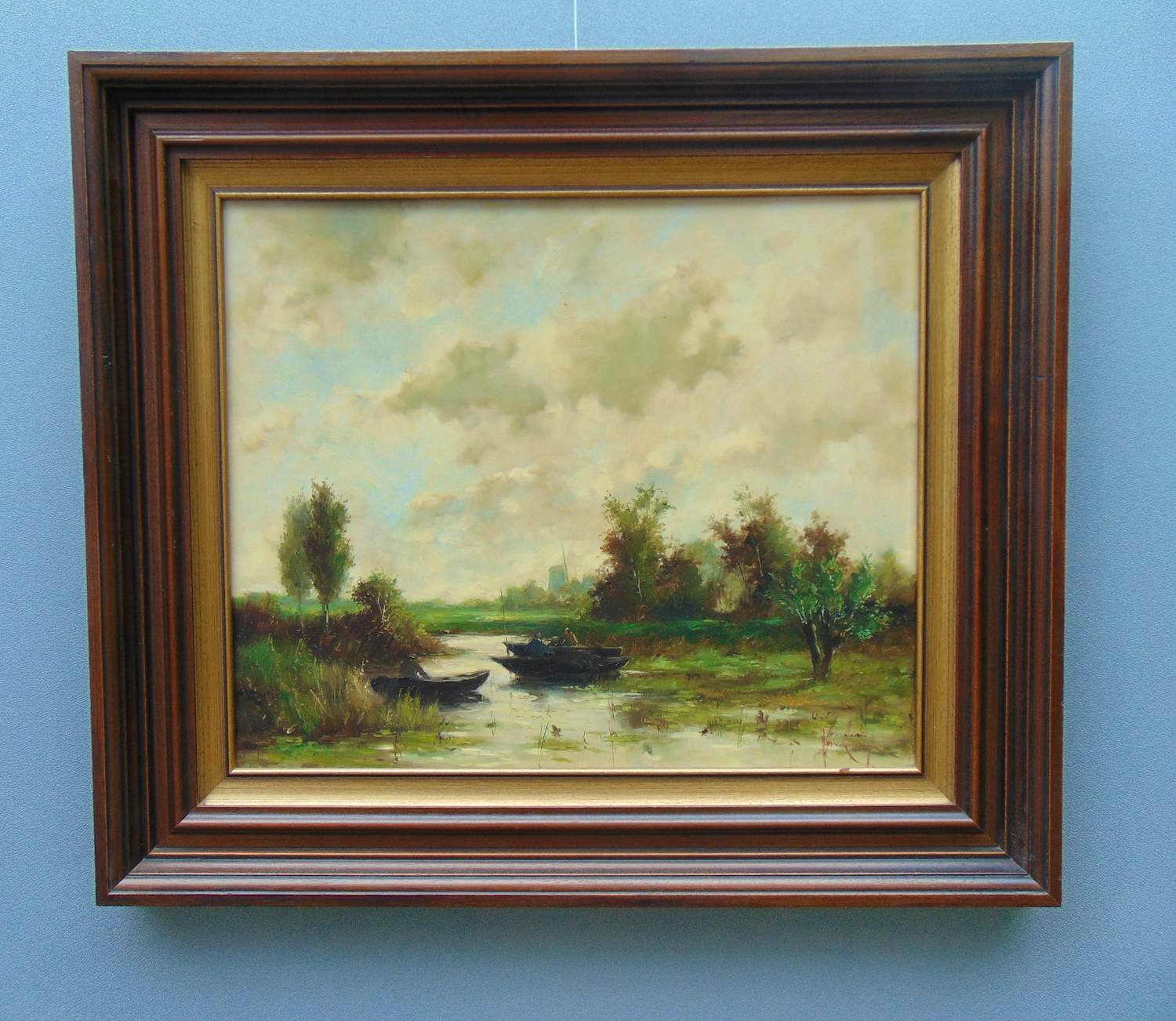 Johannes Cornelis van Rijsewijk - Hollands landschap met vissers kopen? Bied vanaf 125!