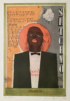 Uwe Bremer - Trompeter - Louis Armstrong - Signierte und nummerierte Original Farbradierung kopen? Bied vanaf 100!