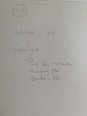 Paul den Hollander - kleurenfoto - 'Untitled' - 1984 (Achterzijde gesigneerd) kopen? Bied vanaf 75!