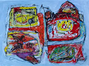 AcheterJacques Doucet - Kleuren litho: Abstracte compositie - Rivages-visages-paysages du Sepik III? Enchérissez de 225!