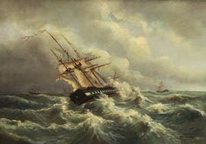 J.H. Wolhoff - B9974, Schip op woeste zee kopen? Bied vanaf 125!