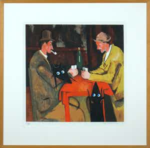 Peter Bastiaanssen - Zeefdruk, Yapping Cézanne - Ingelijst verkocht voor € 80!