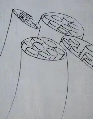 Theo Niermeijer - 3x viltstift op papier en 1x aquarel op papier - 1996 kopen? Bied vanaf 1!