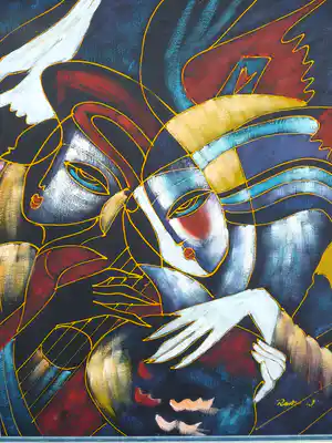 Niet of onleesbaar gesigneerd - titel mogelijk maar niet bekend bij mij verkocht voor € 1!