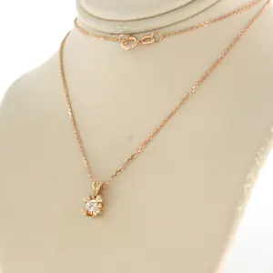 14k gouden collier en solitair hanger met Bolsjewiek geslepen diamant tot.0.19ct kopen? Bied vanaf 260!
