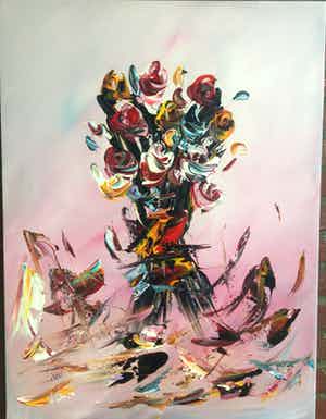 Gena Genadyj - Fantasie bloemen verkocht voor € 150!