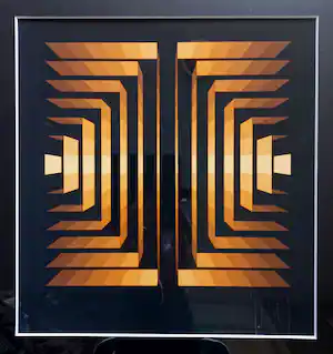 Jean Pierre Yvaral - Rayonette Orange, zeefdruk (mooi ingelijst) verkauft für € 185!