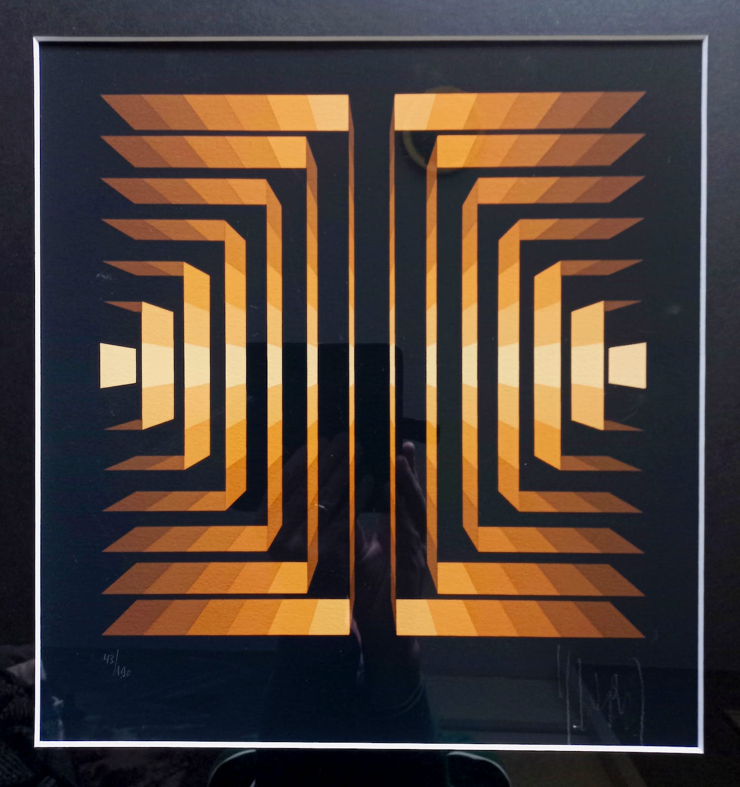 Jean Pierre Yvaral - Rayonette Orange, zeefdruk (mooi ingelijst) verkocht voor € 150!