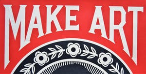 Buy Shepard Fairey - MAKE ART NOT WAR - gesigneerd? Bid from 1!