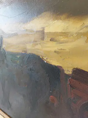 Hubert Malfait - schilderij - Titel: boer met paard - handgesigneerd - ingelijst kopen? Bied vanaf 1950!