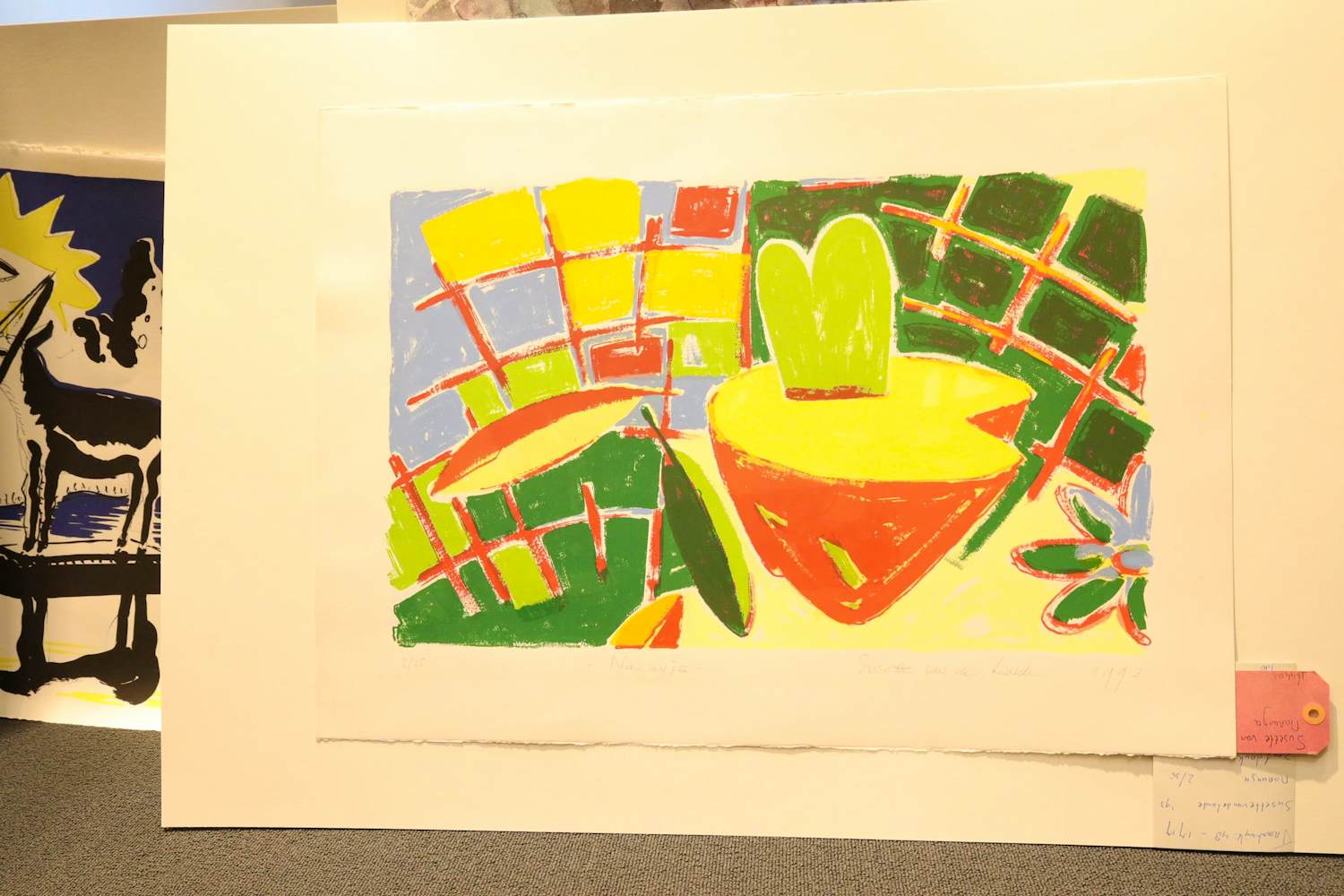 Susette van de Lande - Abstracte Zeefdruk met Bloemen - Kleurrijk 2/35 kopen? Bied vanaf 40!