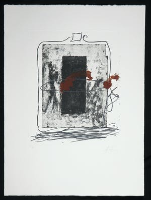 Antoni Tapies - Bijzondere map 'La pierre trouant (...)' met daarin een handgesigneerde ets kopen? Bied vanaf 1!