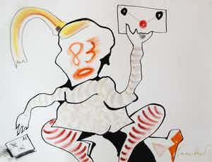 Lucebert - Met de hand bewerkte litho van Lucebert - 1982 verkocht voor € 250!