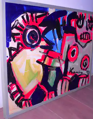 Jacob Kanbier - groot ingelijst schilderij, acryl op linnen / spieraam verkauft für € 165!