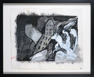 Bob Kemper - Gemengde techniek op papier, Zonder titel - Ingelijst kopen? Bied vanaf 50!