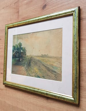 Niet of onleesbaar gesigneerd - landschap met huis, kopen? Bied vanaf 1!