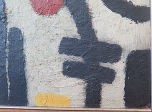 Willem Hussem - toegeschreven aan, olieverf op board, ingelijst, Abstracte compositie kopen? Bied vanaf 1250!