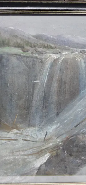 Herman Heijenbrock - waterval met boomstammen kopen? Bied vanaf 30!