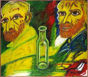 Pieter Haan - Acryl op doek, Van Gogh - Ingelijst (Groot) kopen? Bied vanaf 1!