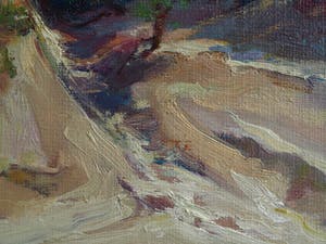 Klaas Pijlman - Olieverf op canvasboard ,”Droge rivier, Italië” - ingelijst – 1983 kopen? Bied vanaf 30!