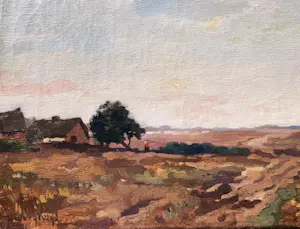 Hendrik Weegewijs - Wijds landschap met wandelaar kopen? Bied vanaf 90!