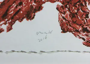 Armando - Materie-ets / Carborundum, Blume IV (Malve) - Ingelijst kaufen? Bieten Sie von 400!