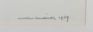 Marten Hendriks - Houtskooltekening, Zonder titel - Ingelijst kopen? Bied vanaf 80!