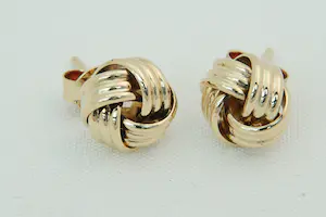 85 - Elegant paar 14krt rosé gouden oorstekers model - fraai afgewerkte "knopen" kopen? Bied vanaf 60!