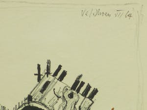 Aat Veldhoen - Naakte vrouw bij motorblokbeeld - Rotaprent kopen? Bied vanaf 50!