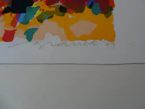 Willem Brauck - Zeefdruk, Landschap met gedicht van Michel Martins. kopen? Bied vanaf 35!