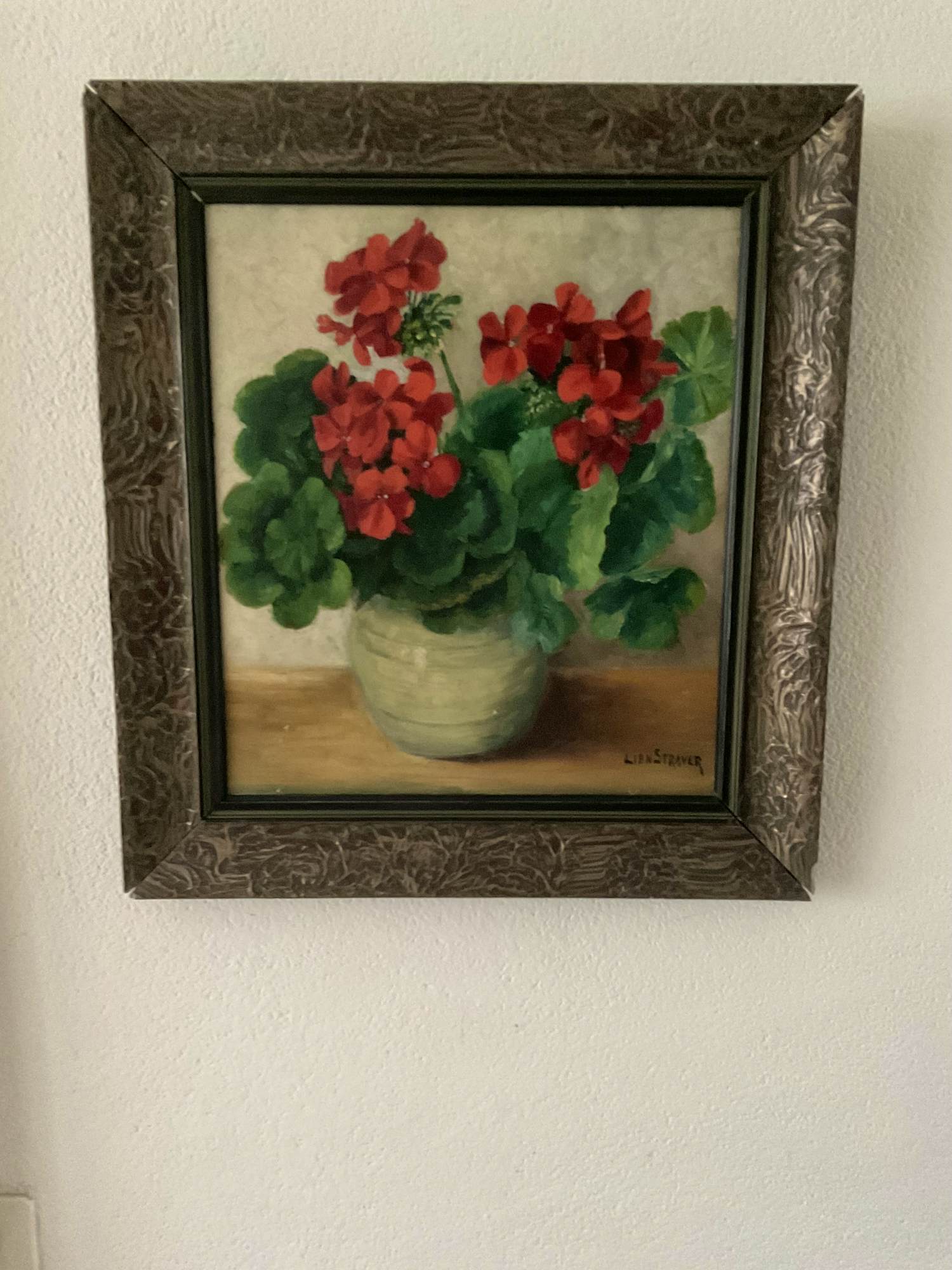 Buy Lien Straver - Geraniums in pot? Bid from 90!