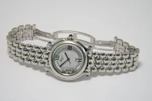 Acheter58 - Stainless Steel ladies Chopard Happy Sport polshorloge met diamant? Enchérissez de 1900!