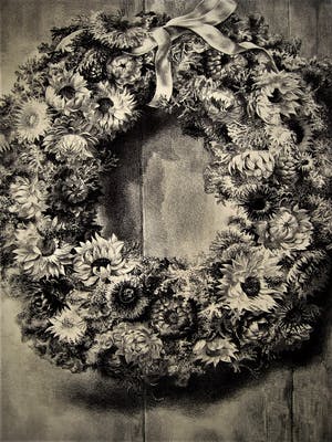 Aart van Dobbenburgh - Zeer bep. Oplage ! mooie 1952 Litho "Bloemenkrans" potlood gesigneerd kopen? Bied vanaf 1!