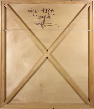 Jacques Isolery - Gemengde techniek op board, Couple - Ingelijst kopen? Bied vanaf 1!