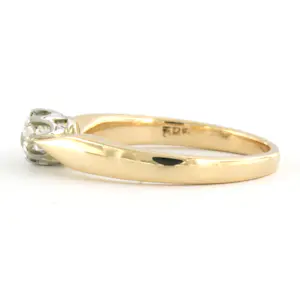 14k gouden gouden solitair ring met bolsjewiek geslepen diamant tot. 0,25ct kopen? Bied vanaf 310!