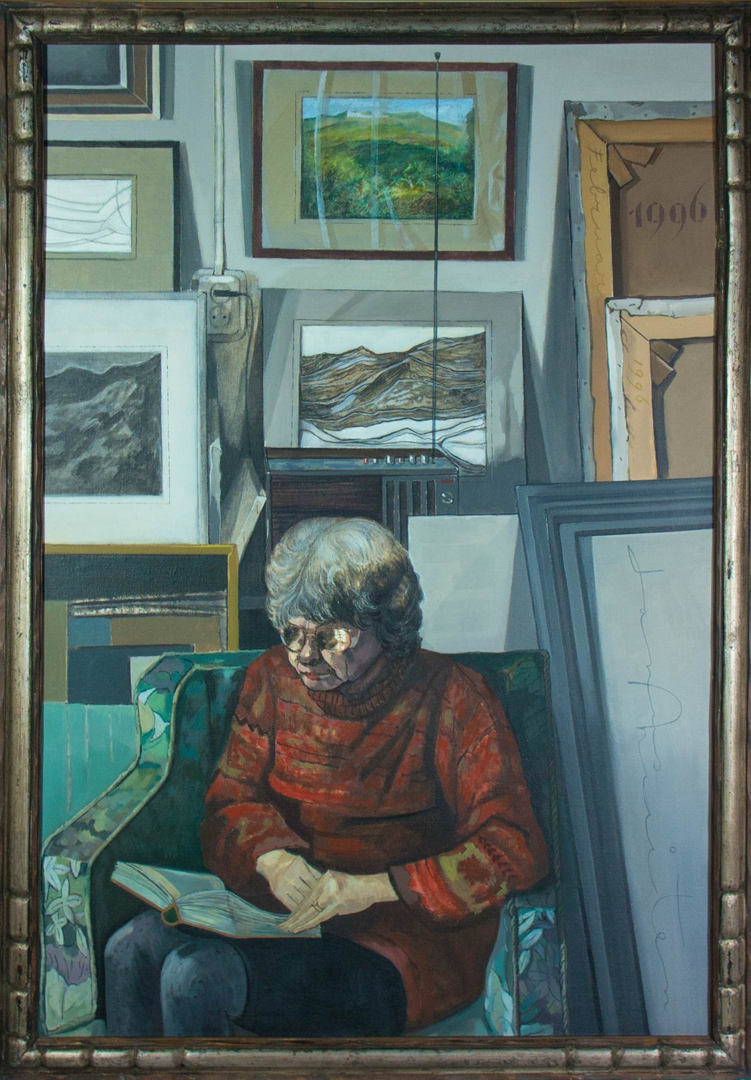 Janus Nuiten - Olieverf op doek, Portret in atelier - Ingelijst kopen? Bied vanaf 150!