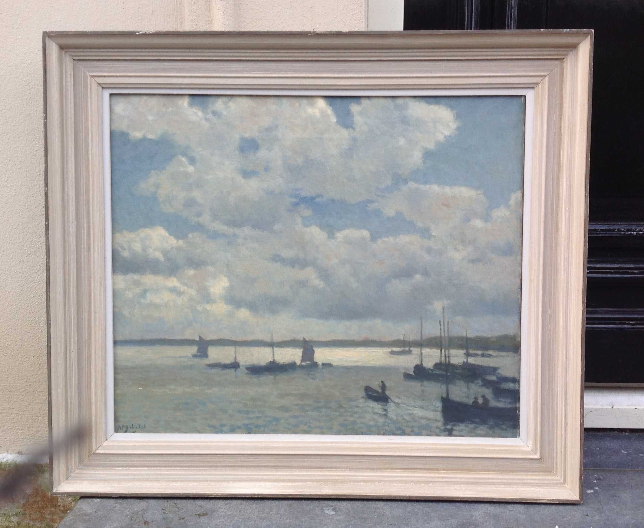 Anthonie Pieter Schotel - Bootjes aangemeerd aan de kust van Bretange, Douarnenez  kopen? Bied vanaf 1250!