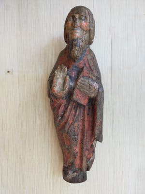 Curiosa - Heiligenfiguur, eikenhout - restant beschildering kopen? Bied vanaf 1!