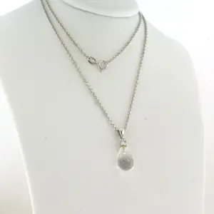 14k gouden collier e hanger met berg kristal en briljant geslepen diamant 0.10ct kopen? Bied vanaf 370!
