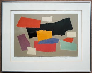 Andre van der Vossen - Tâches, collage op papier (ingelijst) kopen? Bied vanaf 395!