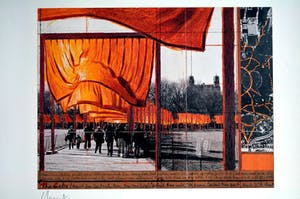 Christo - The Gates-offset op gehamerd karton- handgesigneerd kopen? Bied vanaf 230!